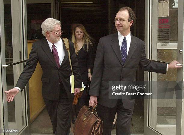 Andrea Yates'' defense team George Parnham and Wendell Odom leave the Harris County Courthouse following testimony in the sentencing phase of Yates''...