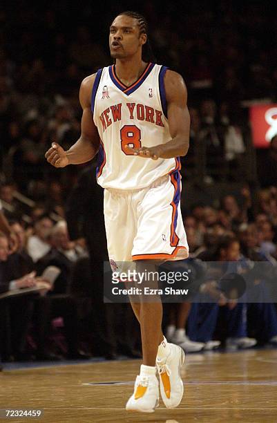 Latrell Sprewell of the New York Knicks during their game against the Washington Wizards at Madison Square Garden in New York, NY. The Knicks won...