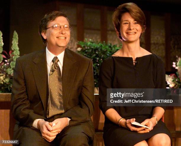 Bill and Melinda Gates, announce the inaugural class of Gates Millennium Scholars at a press conference June 8, 2000 in Seattle, DC. The Gates...