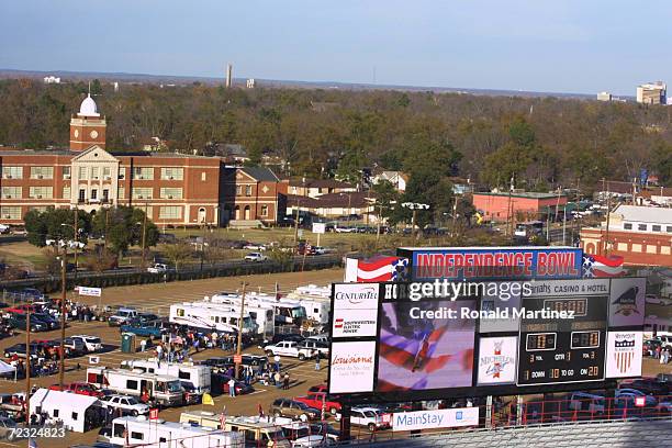 General view of the stadium surroundings during the Independence Bowl game at Independence Stadium in Shreveport, Louisiana. Alabama won 14-13....