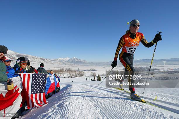 Viola Bauer of Germany competes in the Women's 5km Classical Cross Country event at Soldier Hollow in Heber City during the Salt Lake City Winter...
