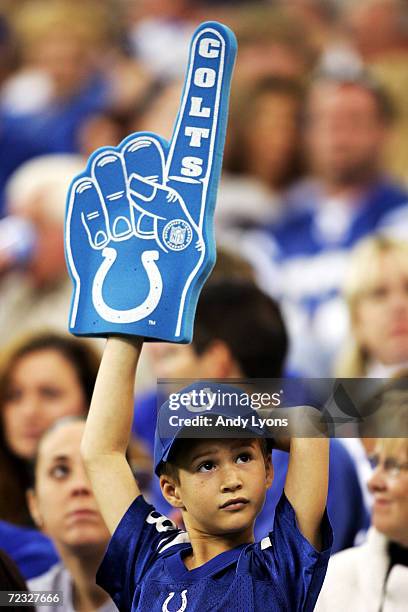 Fan of the Indianapolis Colts is pictured during the game against the Oakland Raiders at the RCA Dome on October 10, 2004 in Indianapolis, Indiana.