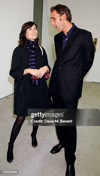 Bella Freud and Will Self attend the opening night of Jay Jopling's new White Cube Gallery in Mason's Yard followed by party at Claridges, on...