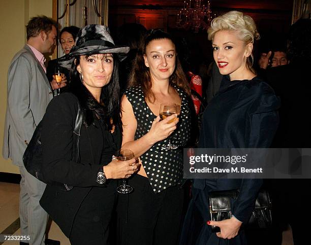 Plaxy Locatelli, guest and Gwen Stefani attend the opening night of Jay Jopling's new White Cube Gallery in Mason's Yard followed by party at...