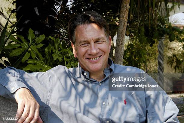 Michael Portillo poses in the Spanish gardens in Kensington,London,England during January 2005.