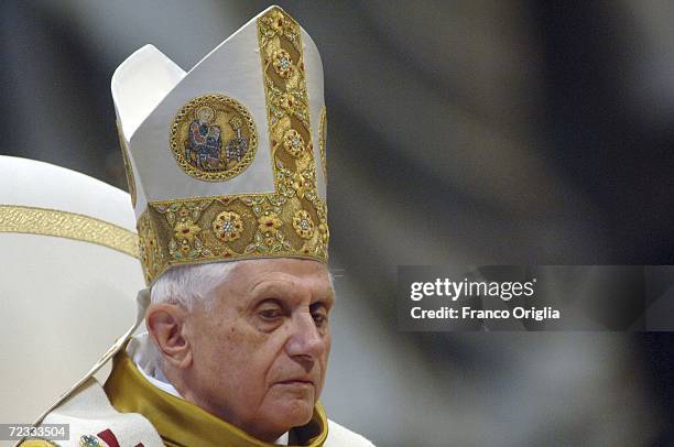 Pope Benedict XVI attends the solemnity of All Saints with a mass at Saint Peter's Basilica November 1, 2006 in Vatican City.
