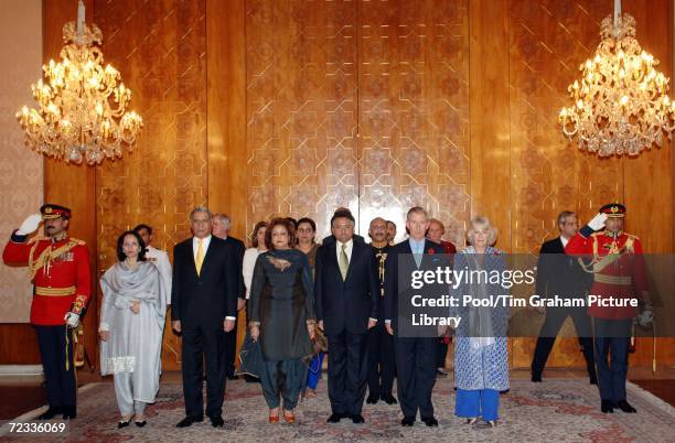 Prince Charles, Prince of Wales and Camilla, Duchess of Cornwall join Prime Minister of Pakistan, Shaukat Aziz and his wife Begum Rukhsana Aziz,...