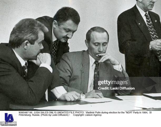 Vladimir Putin during election for the "NDR" Party in 1994, St Petersburg, Russia.