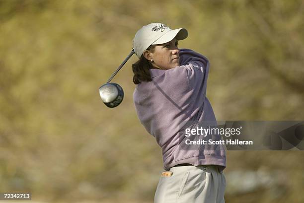 Eathorne of Canada hits a shot during the first round of the PING Banner Health at Moon Valley CC in Phoenix, Arizona. DIGITAL IMAGE.