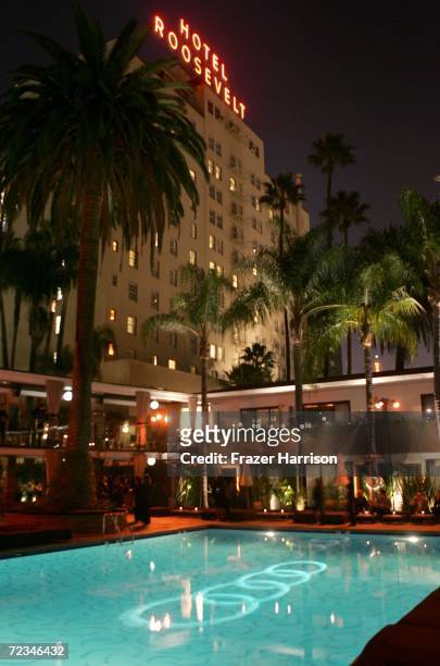 General view of the atmosphere around the pool at the AFI FEST presented by Audi opening night gala of "Bobby" after party held at The Hollywood...