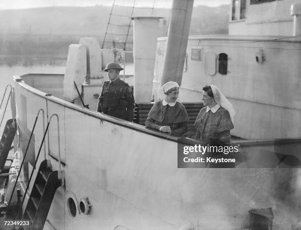 Members of the Queen Alexandra's Royal Army Nursing Corps on board the hospital ship Dinard, 7th October 1941.