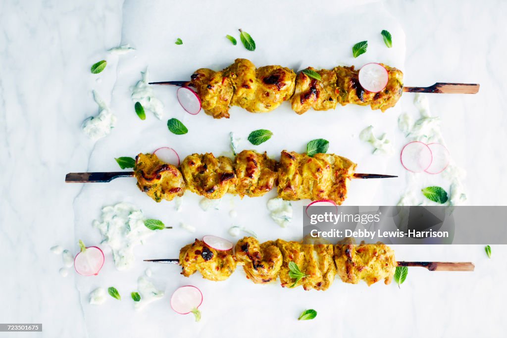 Indian spiced skewers