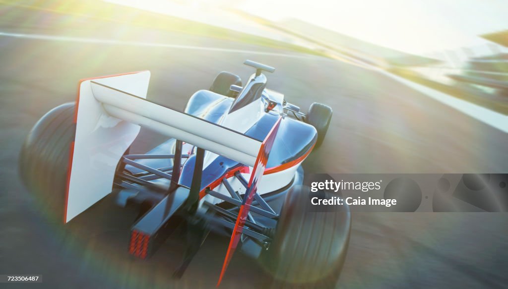 Open-wheel single-seater racing car race car on sports track