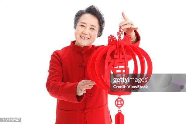 the old woman celebrates the new year - 65 year old asian women ストックフォトと画像