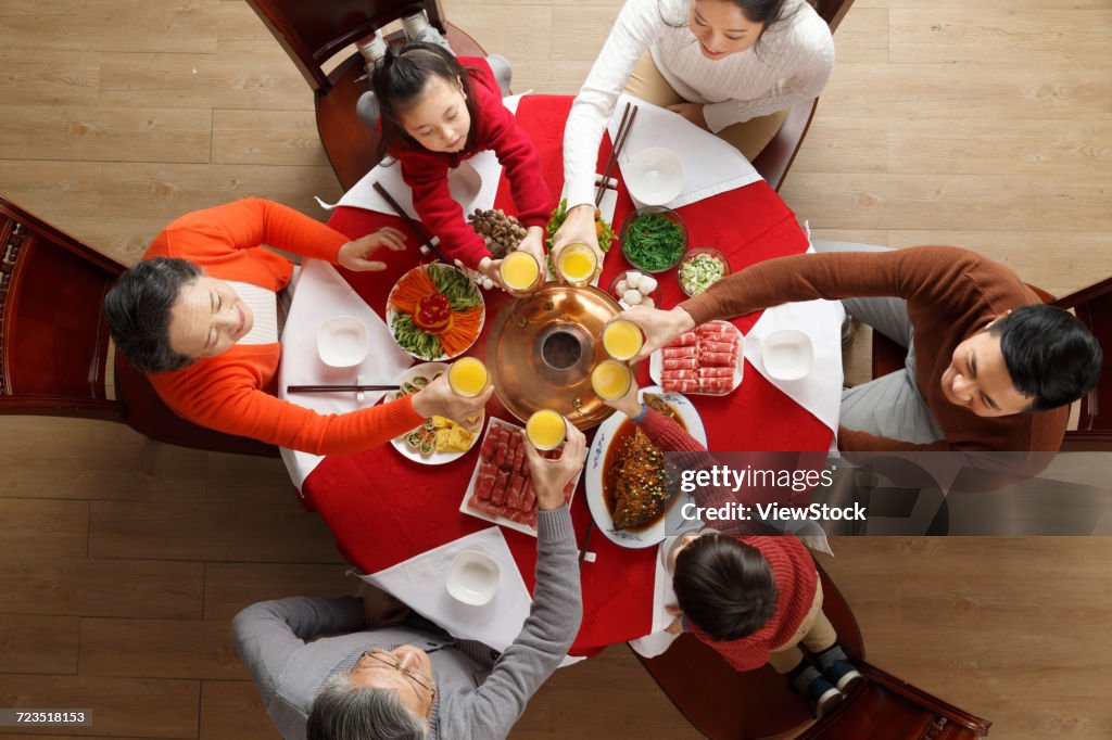 Happy family reunion dinner for the Chinese New Year