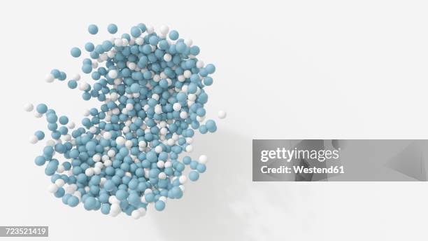 stockillustraties, clipart, cartoons en iconen met lots of blue and white spheres, 3d rendering - grote groep dingen
