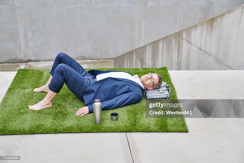 Businessman having a break