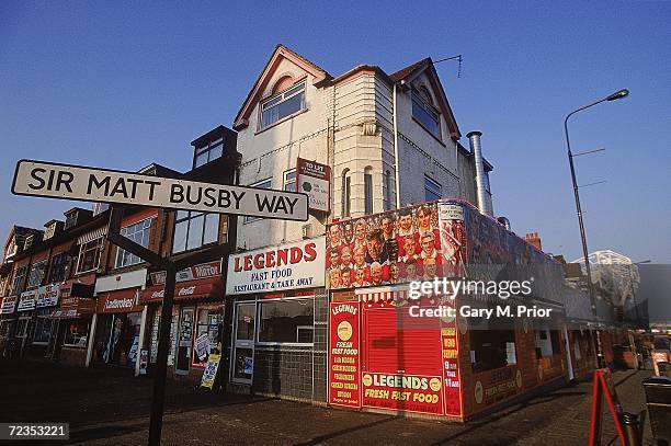 General view Sir Matt Busby Way outside Old Trafford, home of Manchester United FC , in Manchester, England. \ Mandatory Credit: Gary M Prior/Allsport