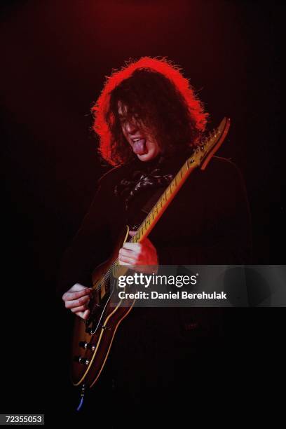 David Keuning of The Killers performs on stage during the 13th annual MTV Europe Music Awards 2006 at the Radhausplasden on November 2, 2006 in...