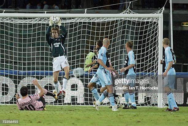 Tim Krul of Newcastle makes a save during the Group H UEFA Cup game on November 2, 2006 at the Stadio Renzo Barbera in Palermo, Italy.