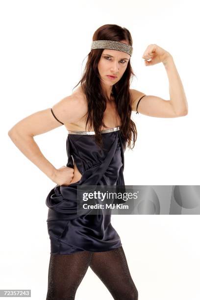 Singer Juliette Lewis poses for a portrait in the backstage studio during the 13th annual MTV Europe Music Awards 2006 at the Bella Center on...