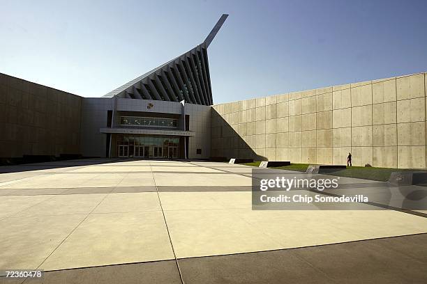 With its mast reaching 210-feet above the ground, the National Museum of the Marine Corps' design is inspired by the flag raising on Iwo Jima...