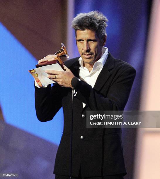 New York, UNITED STATES: Best male Alternative Album winner Cachorro Lopez during the the 7th Annual Latin Grammy Awards pre-telecast show at Madison...