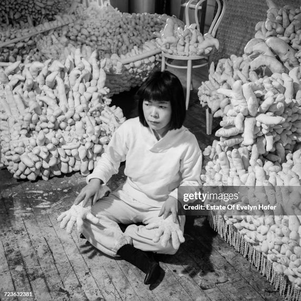 Japanese artist and writer, Yayoi Kusama, New York, 1964.