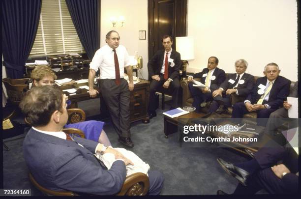 Senator Carl Levin during meeting with members of National Association of Manufacturers re: product-liability reform.