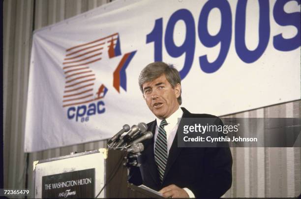 Rep. Jack Kemp speaking at CPAC conference.