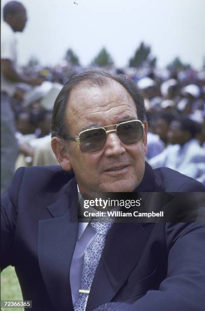 South African Dutch Reform Church leader Nico Smith showing his support for anti-apartheid movement attending a funeral.