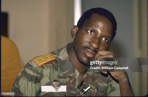 Captain Thomas Sankara, leader of Burkina Faso.