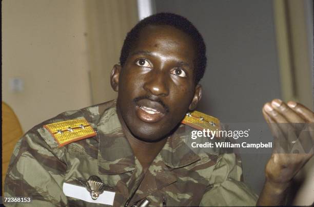 Captain Thomas Sankara, leader of Burkina Faso.