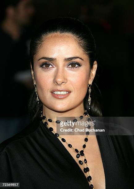 Actress Salma Hayek arrives at the tribute to Penelope Cruz screening of Volver during 2006 AFI FEST presented by Audi held at Arclight Hollywood...