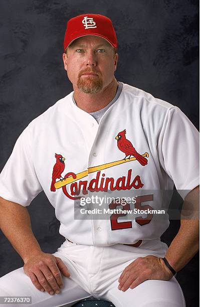 Infielder Mark McGwire of the St. Louis Cardinals poses for a studio portrait during Spring Training Photo Day in Jupiter, Florida. Mandatory Credit:...