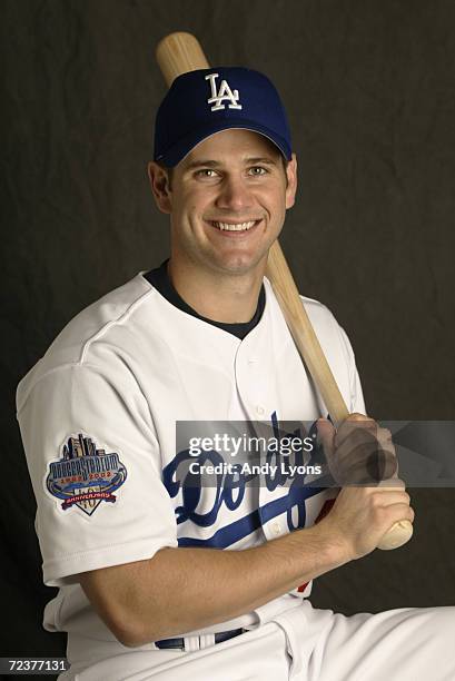 Mckay Christensen of the Los Angeles Dodgers is pictured during the Dodgers media day at at their spring training facility in Vero Beach , Florida....