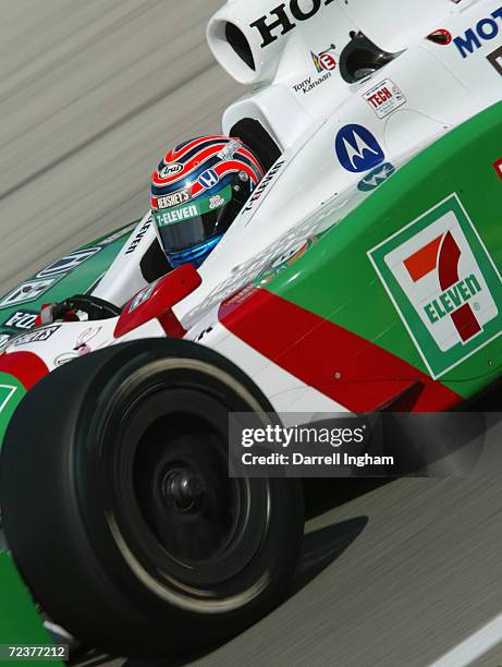 Tony Kanaan driving the Andretti Green Racing Team 7-Eleven Honda Dallara during practice for the Indy Racing League IndyCar Series Menards A.J.Foyt...