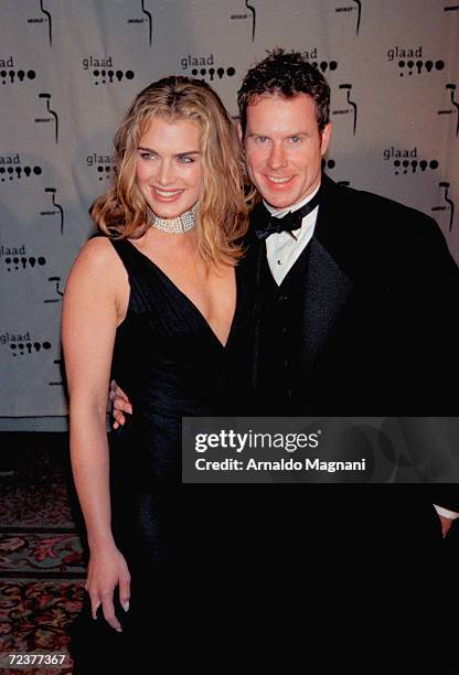 Brooke Shields and the writer Henchy attend the 11th Annual Gay & Lesbian Alliance Against Defamation Media Awards Gala, April 2, 2000 in New York...