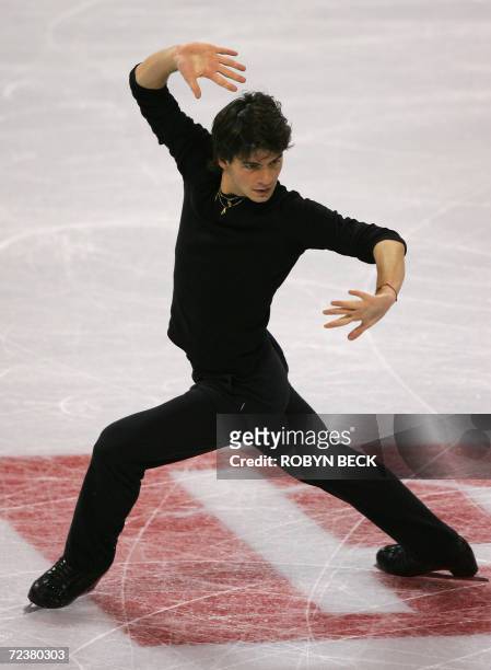 Stephane Lambiel of Switzerland practices the men's short program on Day Two of Skate Canada, 03 November 2006 in Victoria, Canada. AFP PHOTO / Robyn...