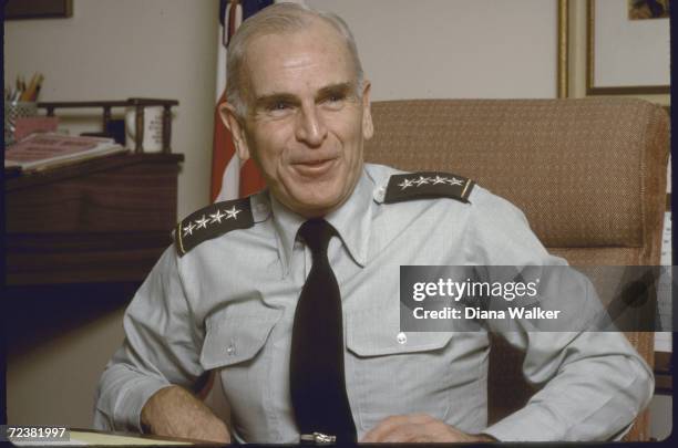 Chairman Joint Chiefs of Staff General John Vessey in his Pentagon office.