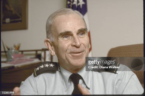 Chairman Joint Chiefs of Staff General John Vessey in his Pentagon office.