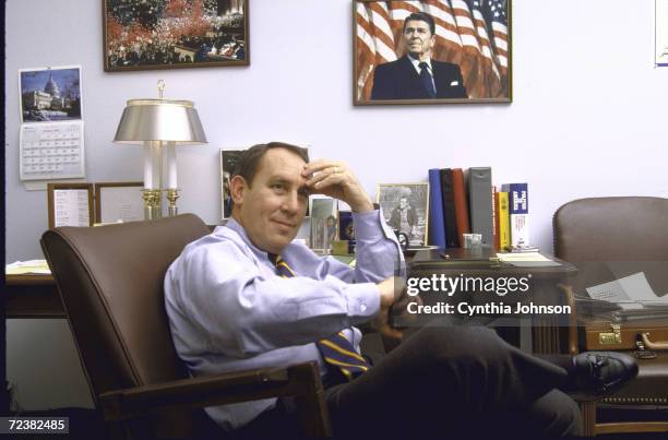 Portrait of Reagan inaugural Committee Chairman Ron Walker in his office.