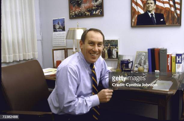 Portrait of Reagan inaugural Committee Chairman Ron Walker in his office.