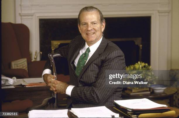 White House Chief of Staff James Baker in his office.
