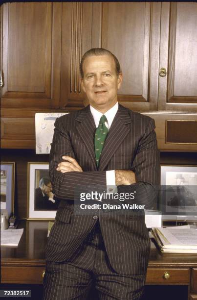 White House Chief of Staff James Baker in his office.