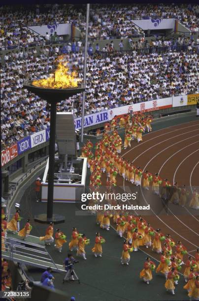 Dress rehearsal of opening ceremony of 10th Asian Games.