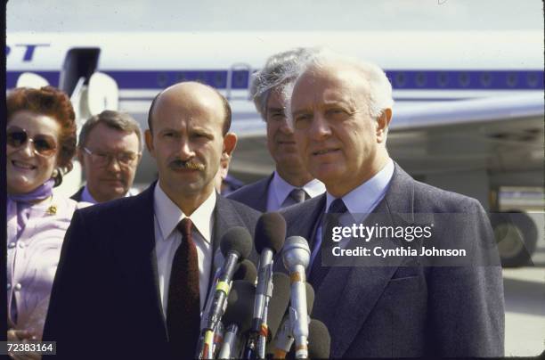 Soviet Foreign minister Eduard Shevardnadze upon arrival at Andrews AFB.