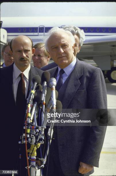 Soviet Foreign minister Eduard Shevardnadze upon arrival at Andrews AFB.