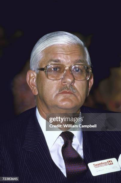 African member of parliament Gerritt Viljoen at National Party Conf.