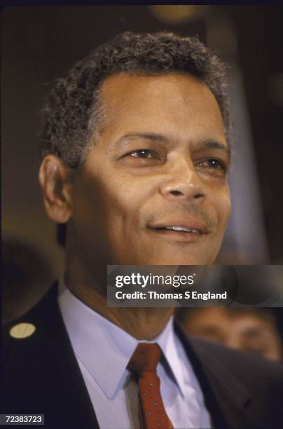 Congressional candidate Julian Bond on primary election night.